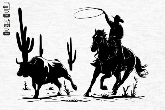 Cattle Roping Cowboy, Rodeo SVG for Real Embroidery Projects