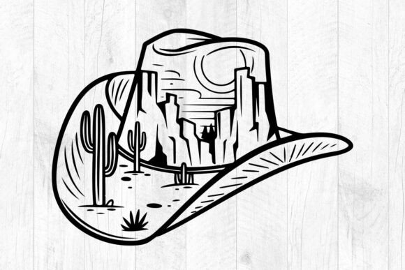 COWBOY HAT Desert SVG – A Rugged, Beautiful Embroidery Design