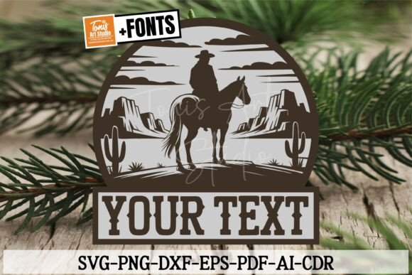 Cowboy Name Sign SVG for Real Embroidery Projects