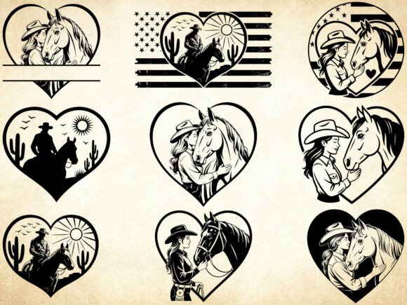 Cowgirl with Heart SVG Bundle for Real Embroidery Projects