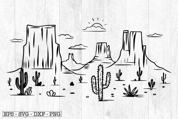 Desert Landscape SVG: A Wild West Embroidery Design for Real Projects