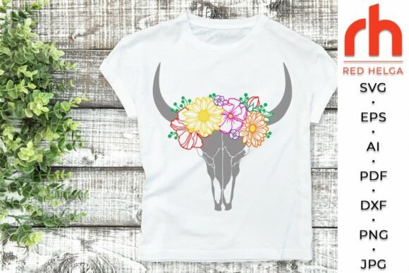 Floral Cow Skull SVG: A Wildly Creative Embroidery Design