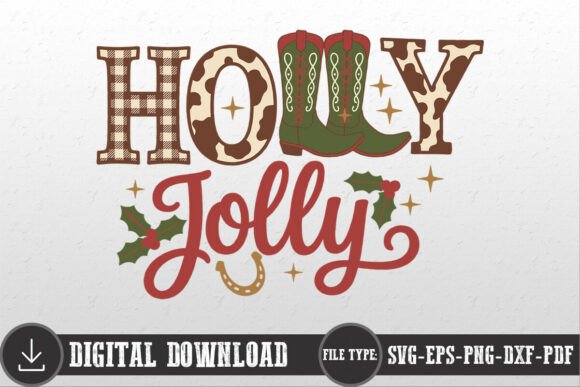 Holly Jolly Shirt Western Christmas SVG Review