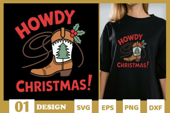 Howdy Christmas Cowboy Boot Festive SVG Review