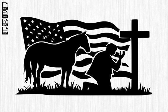 Praying Cowboy with Cross Svg, Flag Svg Review for Real Projects